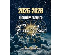 5 Year Monthly Planner 2025-2029: Five Year 60 Months Calendar from January 2025 to December 2029 Agenda Schedule Organizer with holidays and Moon Phases Astrology Design
