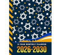 5-Year Monthly Planner 2026-2030: Dated Large / 60 Month Agenda / With Notes Pages - To Do List / Blue White Gold Jewish Star of David Theme Cover