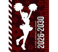 5-Year Monthly Planner 2026-2030: Dated Large / 60 Month Agenda / With Notes Pages - To Do List / Maroon Burgundy White Cheer Gift for Cheerleader - Team - Captain - Coach