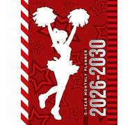 5-Year Monthly Planner 2026-2030: Dated Large / 60 Month Agenda / With Notes Pages - To Do List / Red White Cheer Gift for Cheerleader - Team - Captain - Coach
