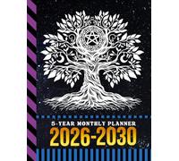 5-Year Monthly Planner 2026-2030: Dated Large / 60 Month Agenda / With Notes Pages - To Do List / Wicca Wiccan Art - Tree of Life Pentagram Cover Design