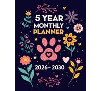 5 year monthly planner 2026 -2030: Five Year Calendar Schedule Agenda and Organizer with holidays Cat lover design