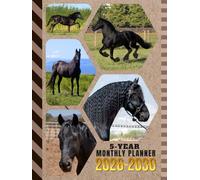 5-Year Monthly Planner 2026-2030: Hardcover / Dated Large / 60 Month Agenda / With Notes Pages - To Do List / Black Horse - Farm Animal Themed Cover