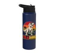 5 Year Old Dinosaur Birthday 5th T Rex Dino Five Saurus Kids Stainless Steel Insulated Water Bottle