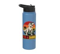 5 Year Old Dinosaur Birthday 5th T Rex Dino Five Saurus Kids Stainless Steel Insulated Water Bottle