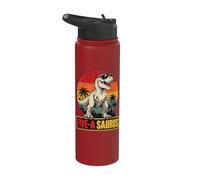 5 Year Old Dinosaur Birthday 5th T Rex Dino Five Saurus Kids Stainless Steel Insulated Water Bottle