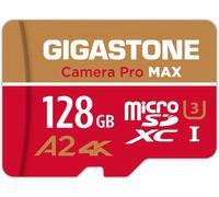 [5 Years Free Data Recovery] GIGASTONE 128GB Memory Card,Camera Pro Max,Speed up to 120/80MB/s,for GoPro,DJI,Drone,4K Video A2 V30 U3 MicroSDXC with Adapter