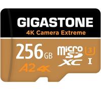 [5 Years Free Data Recovery] GIGASTONE 256GB 4K Extreme Camera Memory Card, Professional for GoPro Drone DJI Switch, Speed 100MB/s. A2 U3 V30 Micro SDXC Card with SD Adapter.