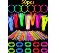 50/10/2pcs Bâtons lumineux multicolores de 8 pouces, peuvent être utilisés comme éclairage et décoration de fête, peuvent briller pendant 10-12 heures dans des environnements sombres, convenant pour f