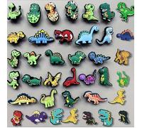 50/10/30/20/40 pièces Charms de dinosaure PVC aléatoires, décorations de chaussures mignonnes pour bracelets de jardin, designs assortis convenant aux filles, garçons et adultes comme faveurs de fête 