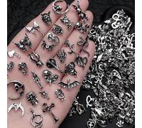 50/100/200/500 pièces Décoration d'ongles 3D Crâne Main Croisée Chauve-souris Cœur Araignée Fleur Serpent Démon Halloween Alliage Noir Rétro Y2K Style Gothique Punk Gemmes d'ongles DIY Cadeaux pour Fi