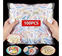 50/100/300 pièces/set Couvre-bols alimentaires élastiques réutilisables, couvertures alimentaires extensibles, convient pour différents bols et assiettes de tailles 100 pièces,50 pièces,300 pièces,Bla
