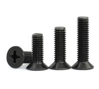 50/100 mini vis en acier noir, petite vis à tête cruciforme Phillips, tête plate et tête fraisée(4mm,M1.7 x100pcs)