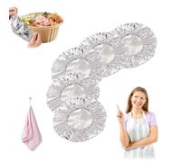 50/100 Pcs Couvertures Alimentaires Réutilisables en Aluminium, Cloche Alimentaire Élastique pour Conservation de la Chaleur, Charlotte Alimentaire Lavable pour Bols et Assiettes (50 Pcs)