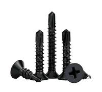 50/100 Pièces 410 Acier Inoxydable Noir Zinc Croix Fraisée Tête Plate Vis De Forage Fil À Queue D'aronde M4.2 .8(38mm,M4.8-50pcs)