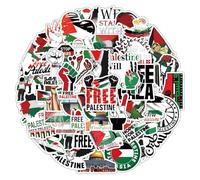 50/100 Pièces Autocollants de la Palestine, Free Palestine Paix Palestien Libre Autocollant/Sticker, Esthétique Coloré Palestine, Pour Ordinateur Portable Bouteille D' Guitare Vélo (A-100pcs)