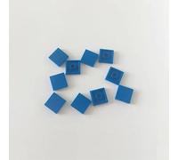 50-100 Pièces Carrelage Plat 2x2 2x4 Bricolage Éclairer Plastique Bloc De Construction Lisse Briques Compatible Toutes Les Marques Assembler Des Particules - Type 100pcs Blue