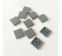 50-100 Pièces Carrelage Plat 2x2 2x4 Bricolage Éclairer Plastique Bloc De Construction Lisse Briques Compatible Toutes Les Marques Assembler Des Particules - Type 100pcsdark Gray