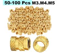 50/100 pièces écrou d'encastrement d'insertion thermique M3 M4 M5 écrous à vis moletés filetés en laiton pour imprimante 3D Voron 2.4 et autres 50 Pcs M5x8x7