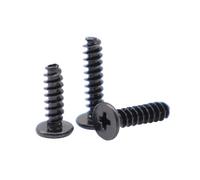 50-100 Pièces M1.2-M4 CB-type Vis autoforantes à tête plate fendue cruciforme à extrémité fendue en acier au carbone noir, M4x18mm(50 pièces)