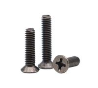 50-100 Pièces M2-M4 KM-type Vis à machine à tête fraisée fendue cruciforme en acier au carbone, nickelée noire, M2x18mm(100 pièces)