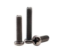 50-100 Pièces M2-M4 PM-type Vis à machine à tête bombée fendue cruciforme en acier au carbone, nickelée noire, M2x18mm(100 pièces)