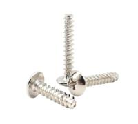 50-100 Pièces M3-M4 Vis à bois autoforantes à tête champignon fendue cruciforme à extrémité fendue en acier au carbone, nickelée, M4x18mm(50 pièces)