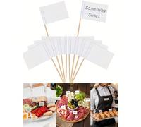 50/100 pièces Mini ardoises vierges pour cure-dents à fromage en carton pour petits gâteaux, drapeaux de cure-dents vierges, étiquettes de fromage pour planche à déli, étiquettes alimentaires, chapeau