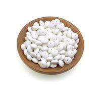 50/100 pièces perles de lentilles en silicone 12mm perle écologique pour bracelets composants de bricolage pour la fabrication de bijoux-blanc-100pcs