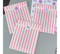 50/100 sacs d'emballage cadeau à rayures verticales roses et blanches de 4,7x6 pouces, sacs en papier pour petits cadeaux et accessoires, sacs d'emballage cadeau et décorations DIY - convient pour Noë