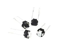 50-100pcs Micro-interrupteur rond vertical 6 * 6 * 4.3mm DIP-2 2pin Tactile Tact Push Button Switch 6x6x4.3mm / 6x6x4.3mm 2p (Color : Black, Size : 6X6X4.3MM_100PCS) Microrupteurs ( Color : Weiß , Siz