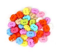 50-100PCS Random Mixed Decorative Buttons Lovely Conveyance Double Holes Mix Sewing Wooden Plastic Buttons Flatblck Scrapbooking(16mmX14mm 50pcs)