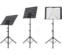 50 - 165cm support de musique réglable en hauteur | Support de musique en noir | Support de partition flexible et inclinable | Pupitre d'orchestre - support de musique en métal | Pupitre de musique en