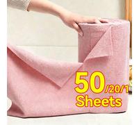 50/20/1 pièce pièce Chiffon de nettoyage en microfibre épaissie, chiffon sans peluches hautement absorbant, serviette durable lavable en machine, convient pour la maison, la cuisine, la voiture, linge