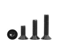 50/20/10/5 pièces M1.6 M2 M2.5 M3 M4 M5 M6 noir A2-70 304 acier inoxydable tête Torx vis à tête fraisée plate boulon à Six lobes(14mm,M3 (20pcs))