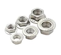 50/20/10Pcs Écrou De Fixation M3 M4 M5 M6 M8 M10 M12 304 En Acier inoxydable Dentelé Métrique Hexagonale Bride Écrous Verrouillage Écrous Hexagonaux(10Pcs,M5)