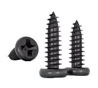 50/200/500 pièces M2 .2 .3 .5 .6 .8 M3 M4 M5 fer noir Zinc cheveux croix tête cylindrique vis autotaraudeuse à ronde(16mm,M2.3 (500PCS))