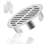 50-200mm Grille de Vidange en Acier Inoxydable Siphon de Sol Rond Anti-Blocage Grille Gouttière Anti Feuilles pour Toit Extérieur Balcon Jardin Installation de Tuyau en PVC(63mm/2.5in)