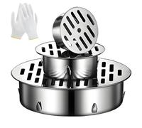 50-200mm Grille de Vidange Siphon de Sol Rond en Acier Inoxydable Filtre Gouttiere Anti-Encrassement Grille Gouttière Anti Feuilles pour Toit Extérieur Terrasse Jardin Balcon(75mm/3in)