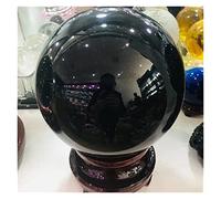 50-200mm Obsidienne Noire Naturelle Sphère Grande Boule de Cristal + Piédestal Pierre Semi-précieuse Jade Exorcise Evil Spirits Money Drawing Jaspery Shop Company Town House Collections de la maison (