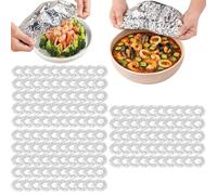 50-200Pack Reusable Aluminium Foil Covers for Food,Elastic Foil Food Covers for Plates Bowls,Heat Retaining Thermal Aluminium Food Covers Insulation Cover Bowl Lids for Home,Picnic,Oven Safe (150pcs)