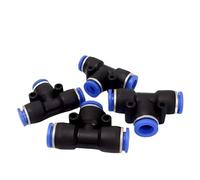 50/200PCS PEG 3-Way T-Shaped Pneumatic Fittings, 4mm 6mm 8mm 10mm 12mm OD Hose Tube Push-In Air Gas Quick Connectors(PEG10-6,50Pcs)