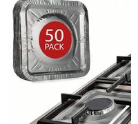 50/30/10 pièces Protège-éclaboussures jetables en feuille d'aluminium pour cuisinière à gaz, joint résistant à l'huile pour cuisinière à gaz, tapis de protection pour cuisinière à gaz, carrés et ronds
