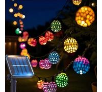 50/ 30/ 20 LED boule marocaine solaire chaîne lumières étanche 8 Modes pour jardin extérieur fête de mariage noël Halloween décor