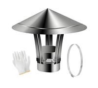 50-300mm Chapeau de Cheminée Poêle, Capot de Tuyau de Cheminées, Couvercle de Cheminée pour Toit Extérieur Réglable, Résistant au Vent et À la Pluie(130mm/5.1in)