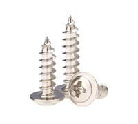 50-500 pièces type-PWA M1.2-M5 acier au carbone nickelé empreinte cruciforme tête cylindrique à embase vis autotaraudeuses, M5x10x10mm(100 pièces)