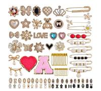 50-96 pièces Perles artificielles épingle de sécurité breloque pour Chaussette Pull châle Pince Pantalon Taille tendeur Broche pour Femmes Chaussette Broche Ensemble