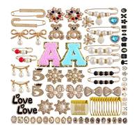 50-96 pièces Perles artificielles épingle de sécurité breloque pour Chaussette Pull châle Pince Pantalon Taille tendeur Broche pour Femmes Chaussette Broche Ensemble