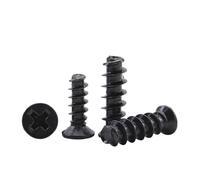 50 à 100 vis autotaraudeuses à tête plate cruciforme M2, M2.3, M2.6, M3 et M4, en acier plaqué noir, for plastique(4mm,M1.7 100pcs)
