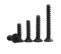 50 à 100 vis autotaraudeuses noires à tête fraisée cruciforme et queue plate M1,2 à M4 en acier au carbone(14mm,M3 50pcs)